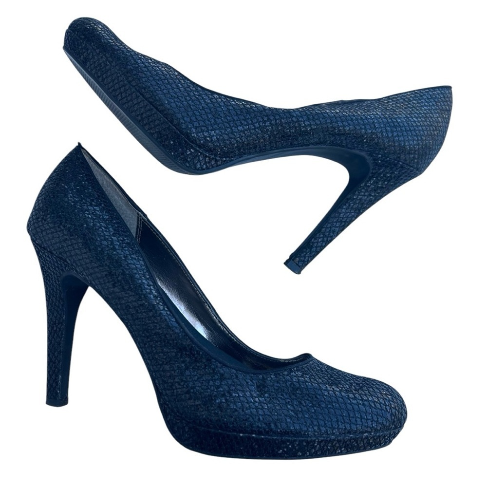 Platform glitter snake stilettos 8.5